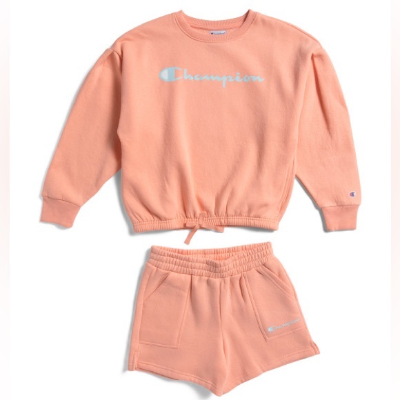 Champion Other - Champion Coral Sweatshirt and Shorts Set